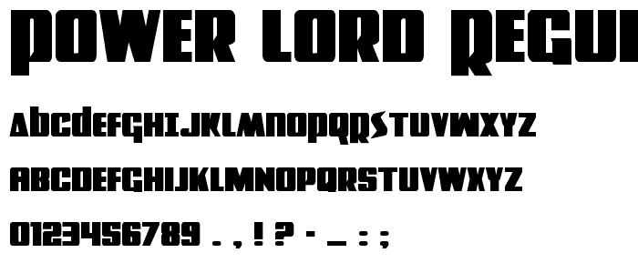 Power Lord Regular font
